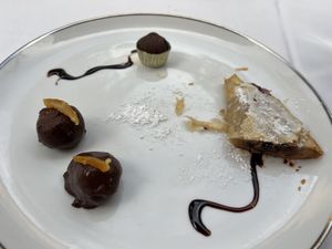  Trio: Apple & Walnut Chocolate, Orange & Coconut Chocolate, Blueberry Turnover (Vegan)  at Sonoma Wine Shop - La Bodega in Sebastopol