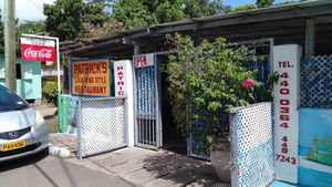 Outside the restaurant at Patrick's in St Georges