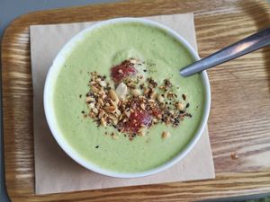 The cold cucumber soup (chlodnik) at Las in Zakopane