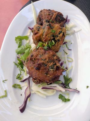 Onion bhaji at Dawat in Tavira