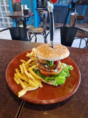 Vegan Burger at The World Family in Finisterre