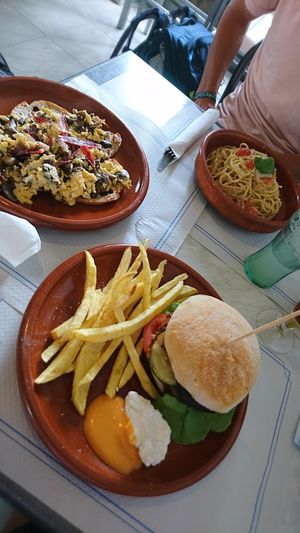 Vegan burger! at The World Family in Finisterre