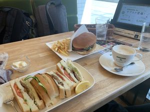 Avocado teriyaki burger  at KOMEDA is in Tokyo