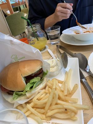 Avocado burger (cut in half to share) at KOMEDA is in Tokyo
