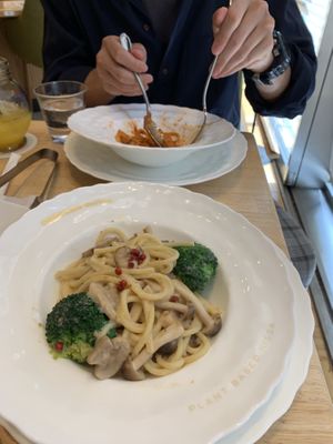 Cream sauce pasta at KOMEDA is in Tokyo