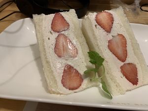 Strawberry cream sandwich at KOMEDA is in Tokyo