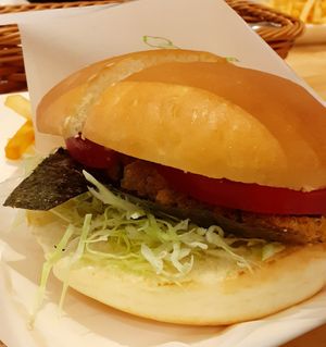 Wasabi burger at KOMEDA is in Tokyo