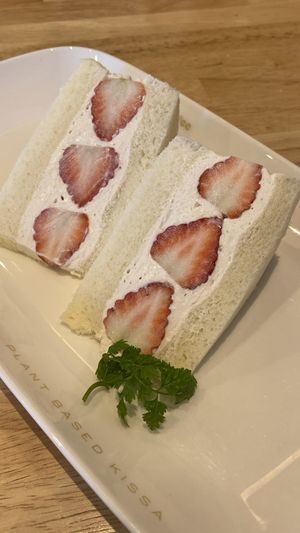 Whipped cream strawberry sandwich  at KOMEDA is in Tokyo