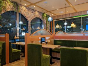 Cafe atmosphere at KOMEDA is in Tokyo