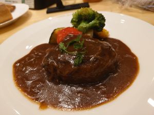 burger steak  at KOMEDA is in Tokyo