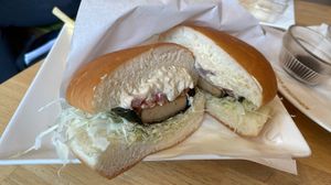 Tartar Wasabi burger  at KOMEDA is in Tokyo