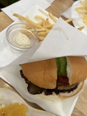 Teriyaki burger with mayo. Delicious especially since it has avocado   at KOMEDA is in Tokyo