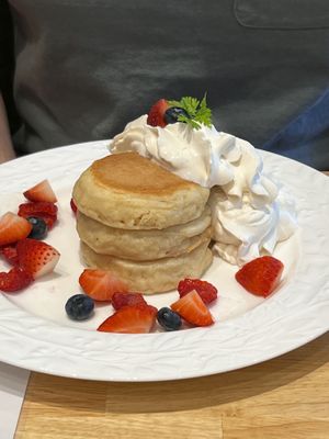 Pancakes with fruit  at KOMEDA is in Tokyo
