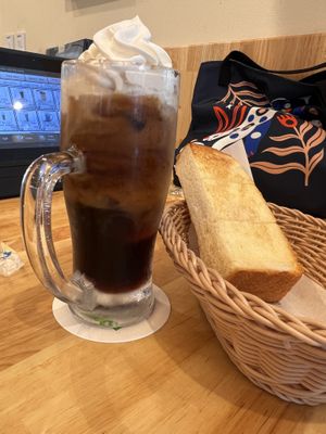 Coffee jelly and Toast  at KOMEDA is in Tokyo