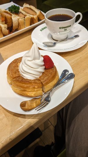 Vegan Shiro Noir (outside crispy, inside soft - yummy) at KOMEDA is in Tokyo