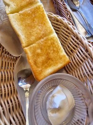 Toast and cream cheese at KOMEDA is in Tokyo