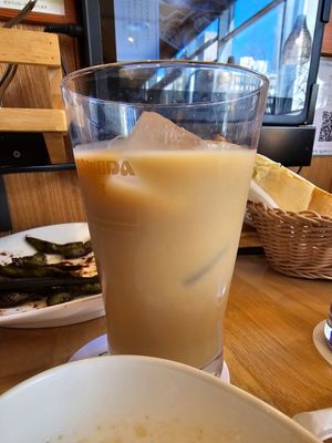 Oat milk coffee at KOMEDA is in Tokyo