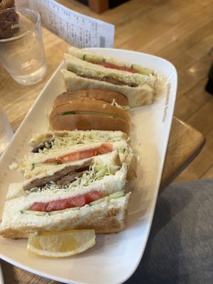 soy meat lemon sandwich- our least favorite item we got  at KOMEDA is in Tokyo