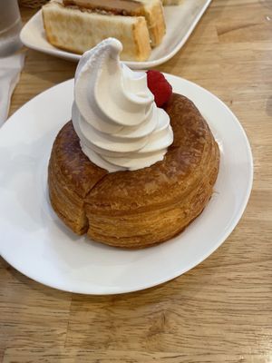 Forget what this was called. Pretty good but a lot for breakfast! That’s ice cream!    at KOMEDA is in Tokyo