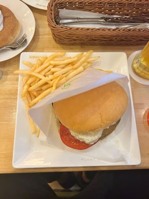 Tartar wasabi burger  at KOMEDA is in Tokyo