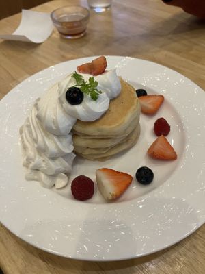 Pancakes with fruit  at KOMEDA is in Tokyo