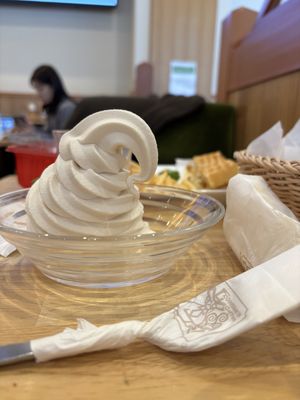 Almond soft serve  at KOMEDA is in Tokyo