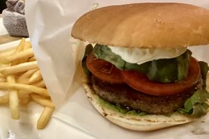 Vegan burger  at KOMEDA is in Tokyo