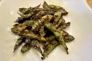 Spicy edamamee  at KOMEDA is in Tokyo