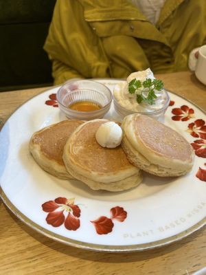 Even without all the fixings, these pancakes were tasty    at KOMEDA is in Tokyo