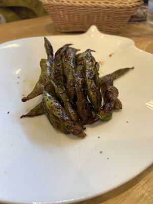 The edamame was perfectly prepared    at KOMEDA is in Tokyo