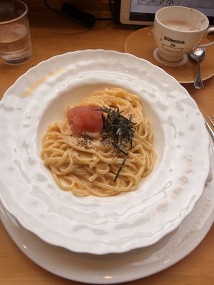 Imitation roe soy milk based creamy pasta. It was sooooo good  at KOMEDA is in Tokyo