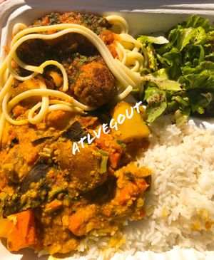 Friday large plate  at Yummy's Vegan Takeout and Bakery in Stone Mountain