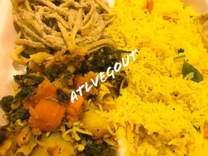 Wednesday plate  at Yummy's Vegan Takeout and Bakery in Stone Mountain