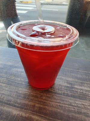 Hibiscus tea at Wholesome Bakery in San Francisco