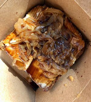 The Fancy (Rosemary fig bread, vegan goat cheese, onions)  at Wholesome Bakery in San Francisco