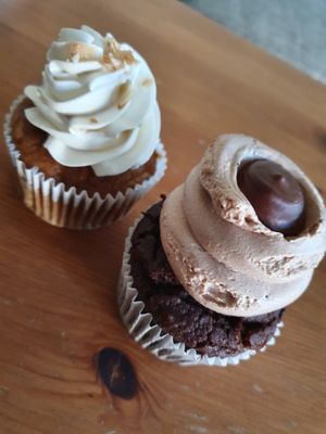 Carrot cupcake mocha cupcake at Wholesome Bakery in San Francisco