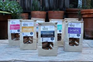 Come grab some of our packaged Cookie Sandwiches! Six to a bag. Save some for later or share with a friend! at Wholesome Bakery in San Francisco