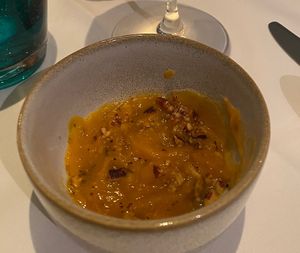Warm Pumpkin with nuts appetizer   at Antichi Sapori in Basel