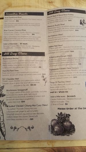Menu at Wise Cicada Wholefood Cafe in Auckland