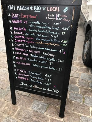 The menu at Kokelikelo in Saint Clet