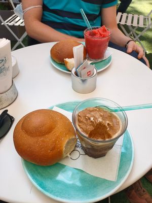 Brioche and granite at Tuppo La Brioche Siciliana in Milazzo