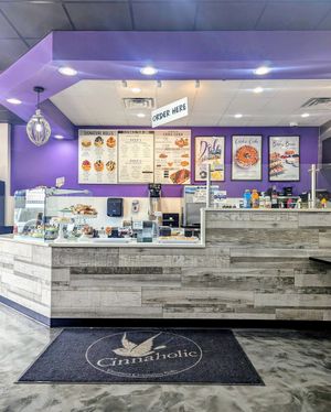 Inside store at Cinnaholic in Addison