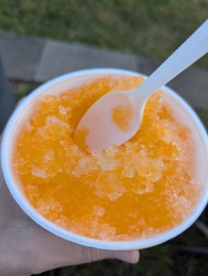 Orange "shaved ice" from the Mobile Cone truck at The Cone in West Chester