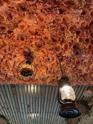 Flowering ceiling and walls inside the restaurant  at 50Nine in Luton