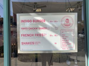 Simple Menu 😚 at Indigo Burger in Newark