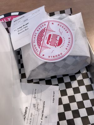 Cute packaging!  at Indigo Burger in Newark