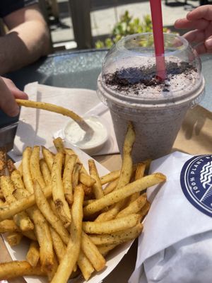 Side of fries and cookies and cream shake   at Indigo Burger in Newark