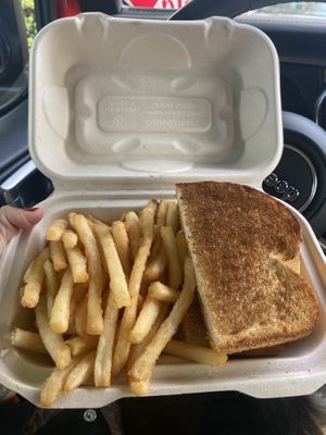 Grilled Cheese w/Fries (Notice Compostable Container)  at Indigo Burger in Newark