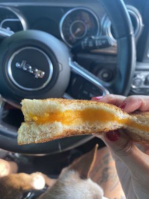 Close-Up of Grilled Cheese (I personally could have used A LOT more gooeyness and mustard + ketchup for dipping) 😛   at Indigo Burger in Newark