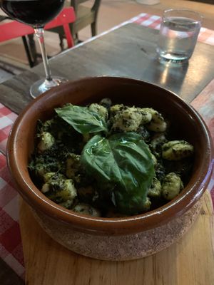 Gnocchi with pesto  at La LeGGenda in Miami Beach